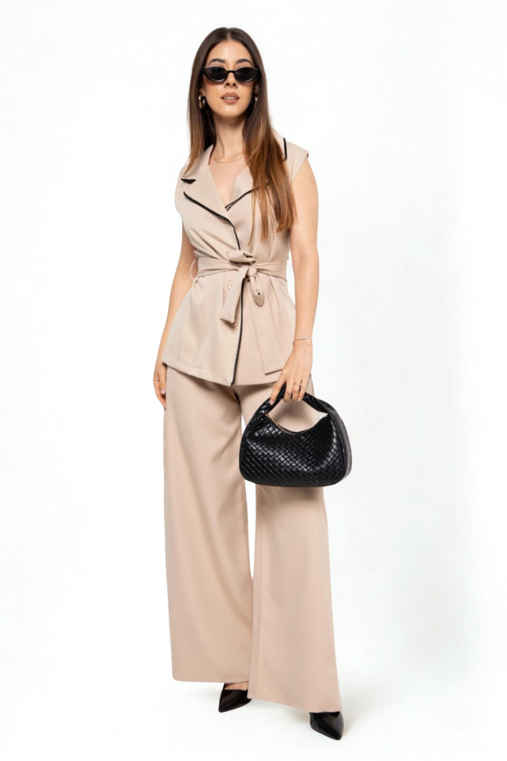 Conjunto de chaleco y pantalón en tela Barbie Twill