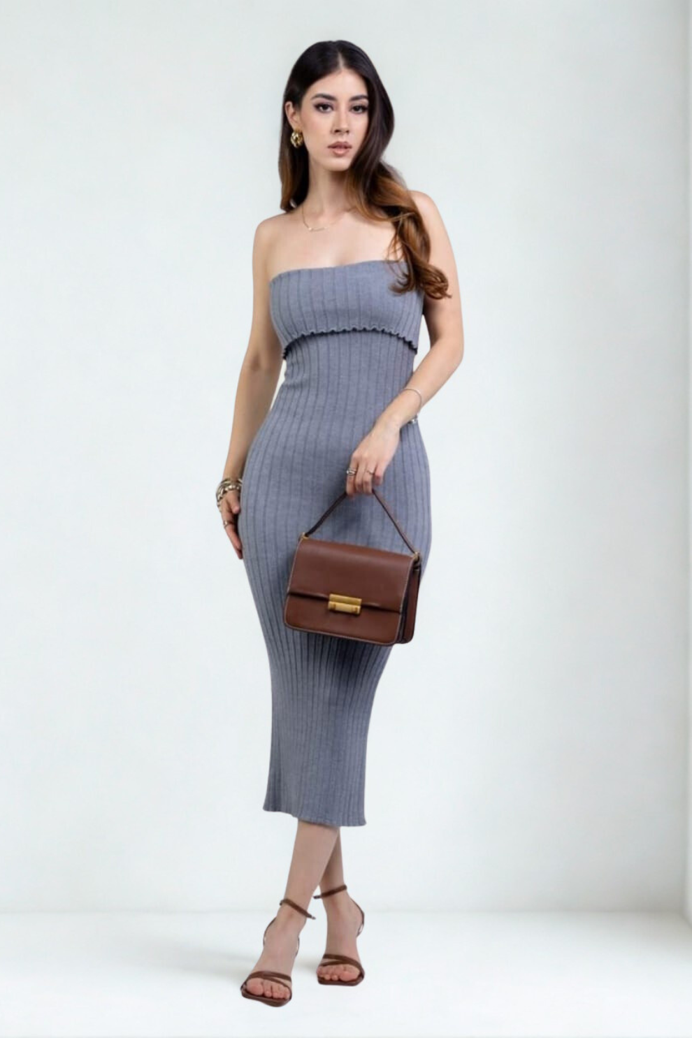 Vestido Midi Strapless