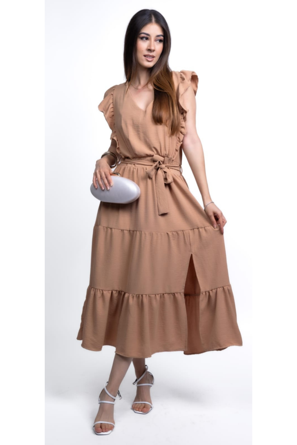 Vestido Midi con Olanes