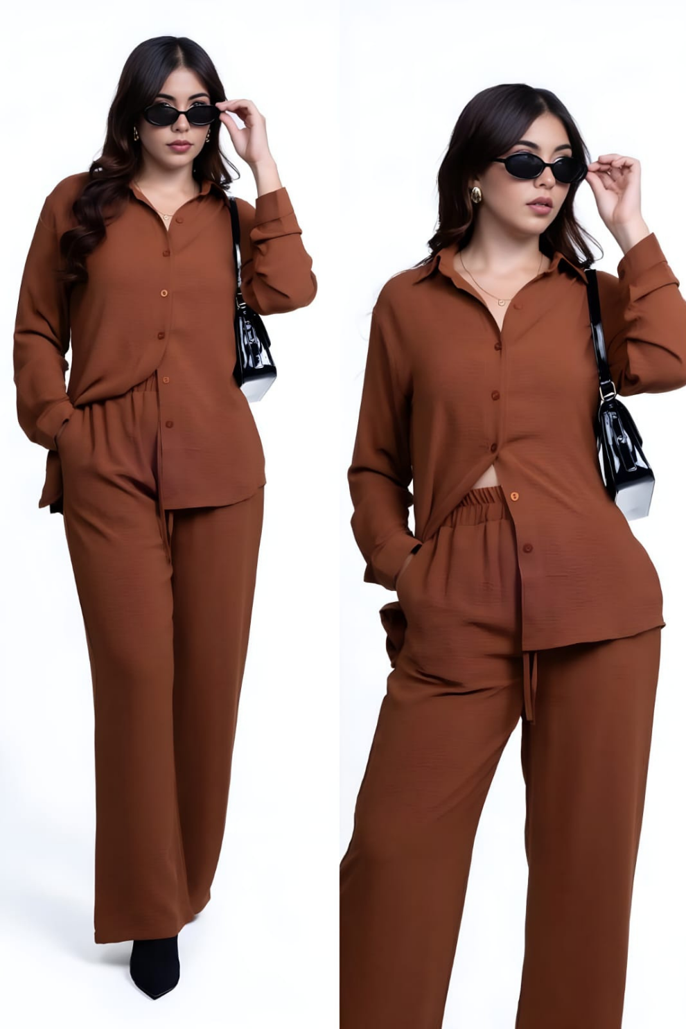 Conjunto de Camisa Manga Larga y Pantalón Tiro Alto