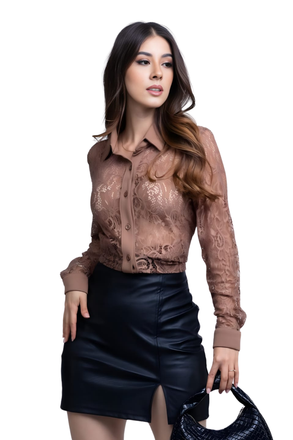 Camisa de Encaje con Stretch