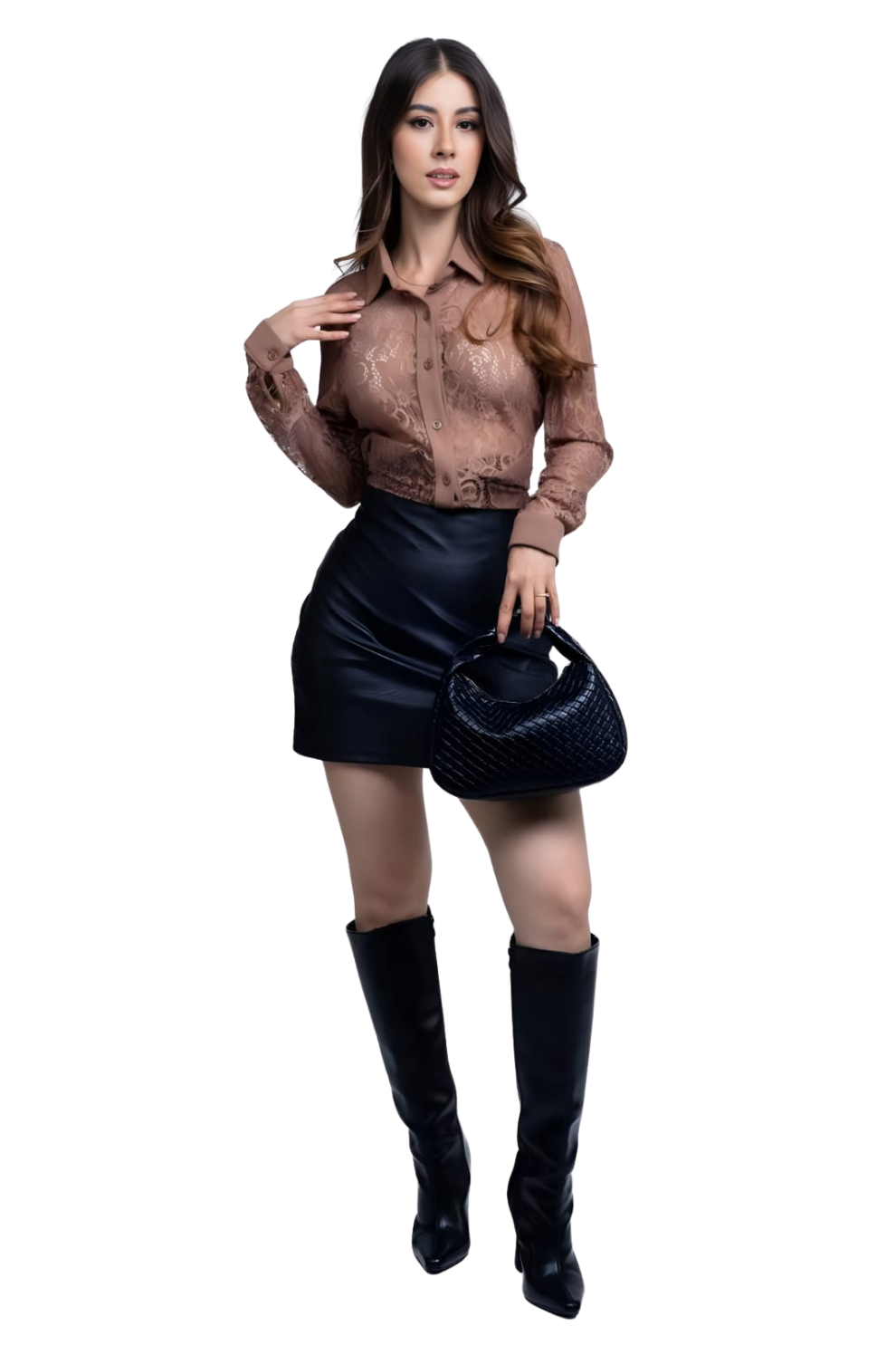 Camisa de Encaje con Stretch