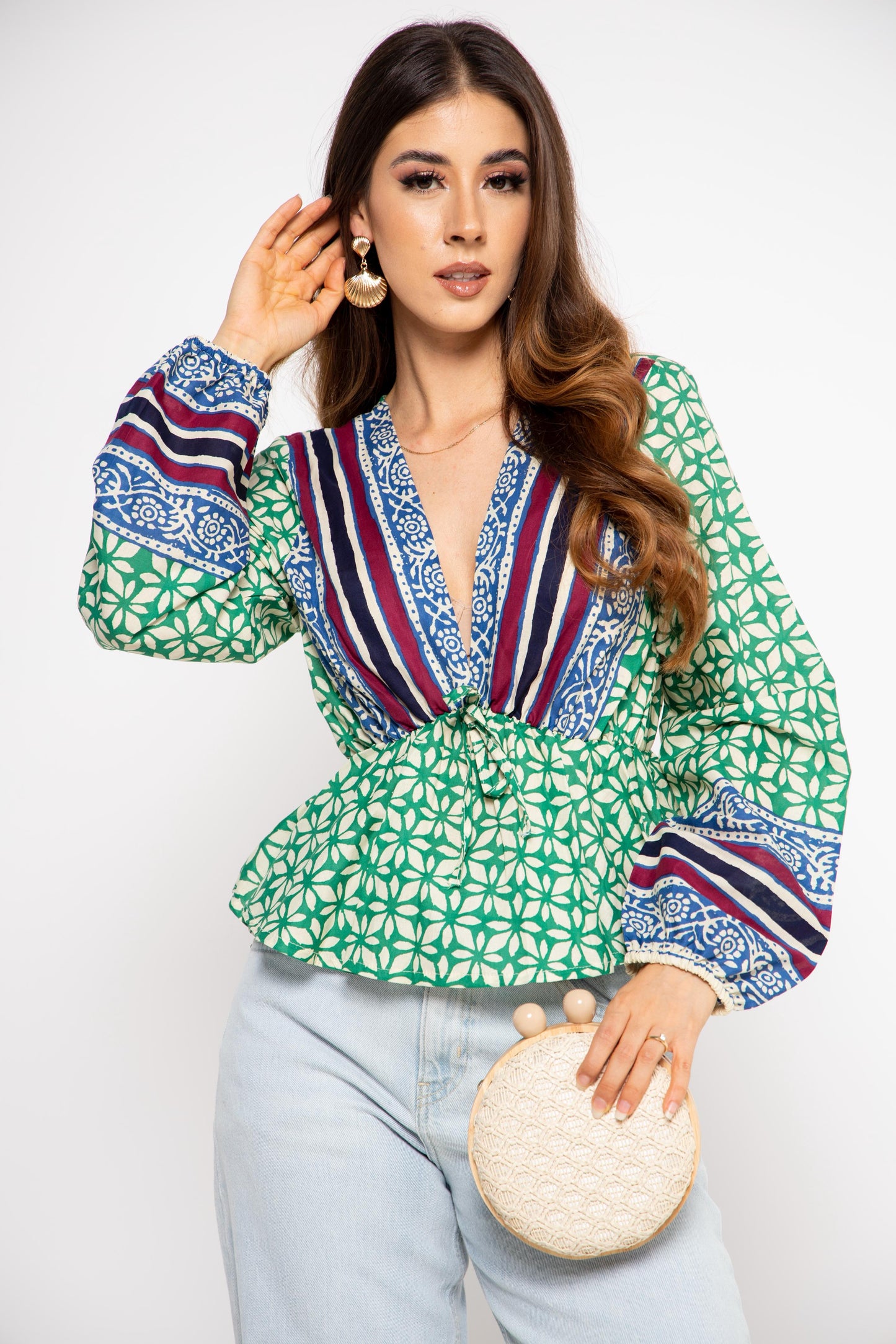 Blusa Boho Étnica Multicolor