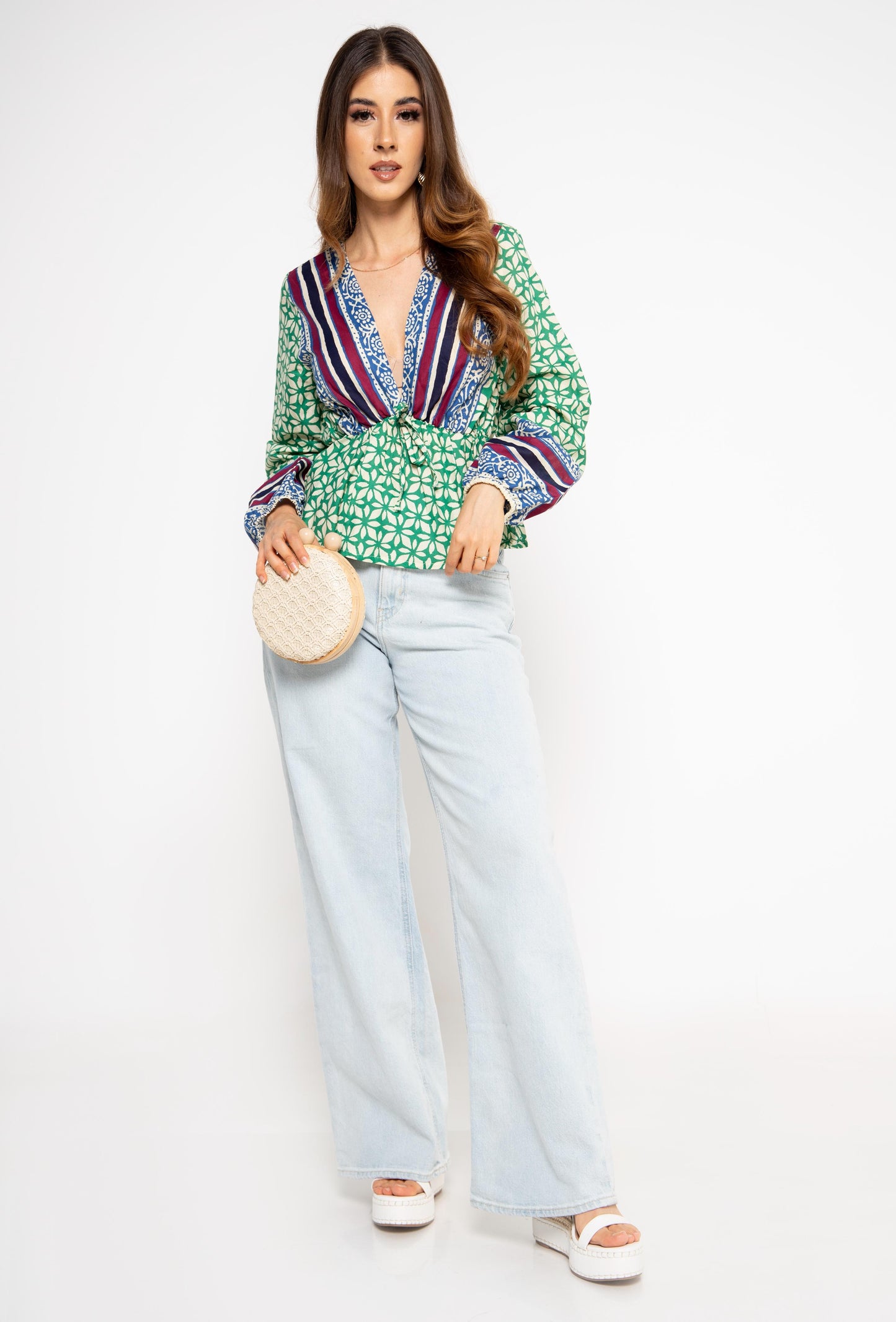 Blusa Boho Étnica Multicolor