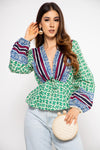 Blusa Boho Étnica Multicolor
