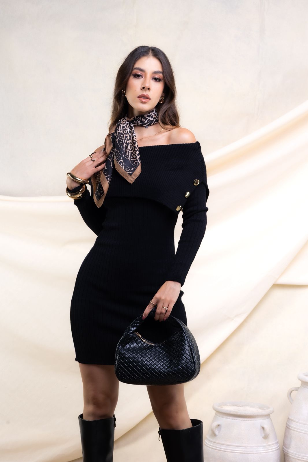 Vestido Tejido Manga Larga