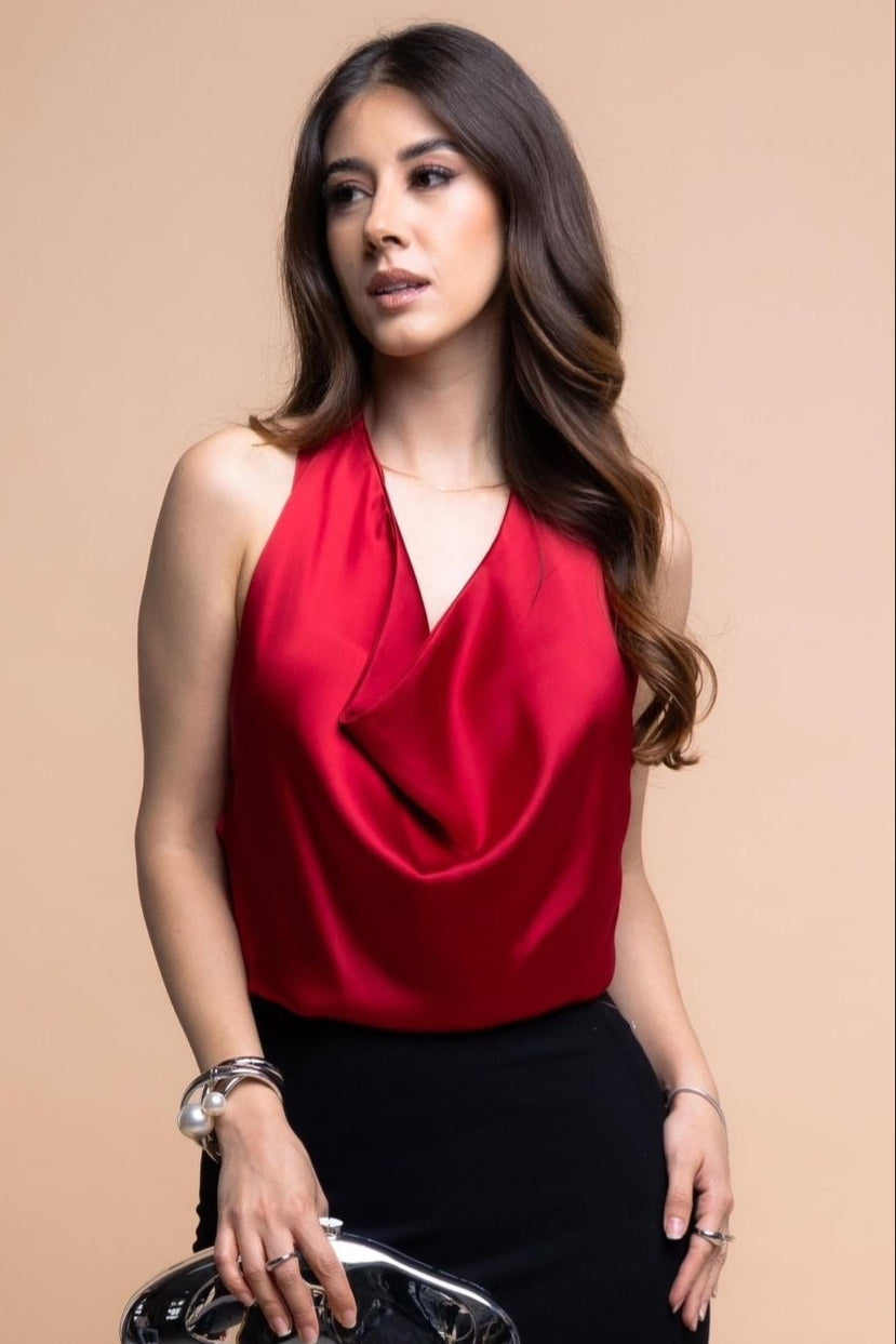 Blusa cuello cowl / halter