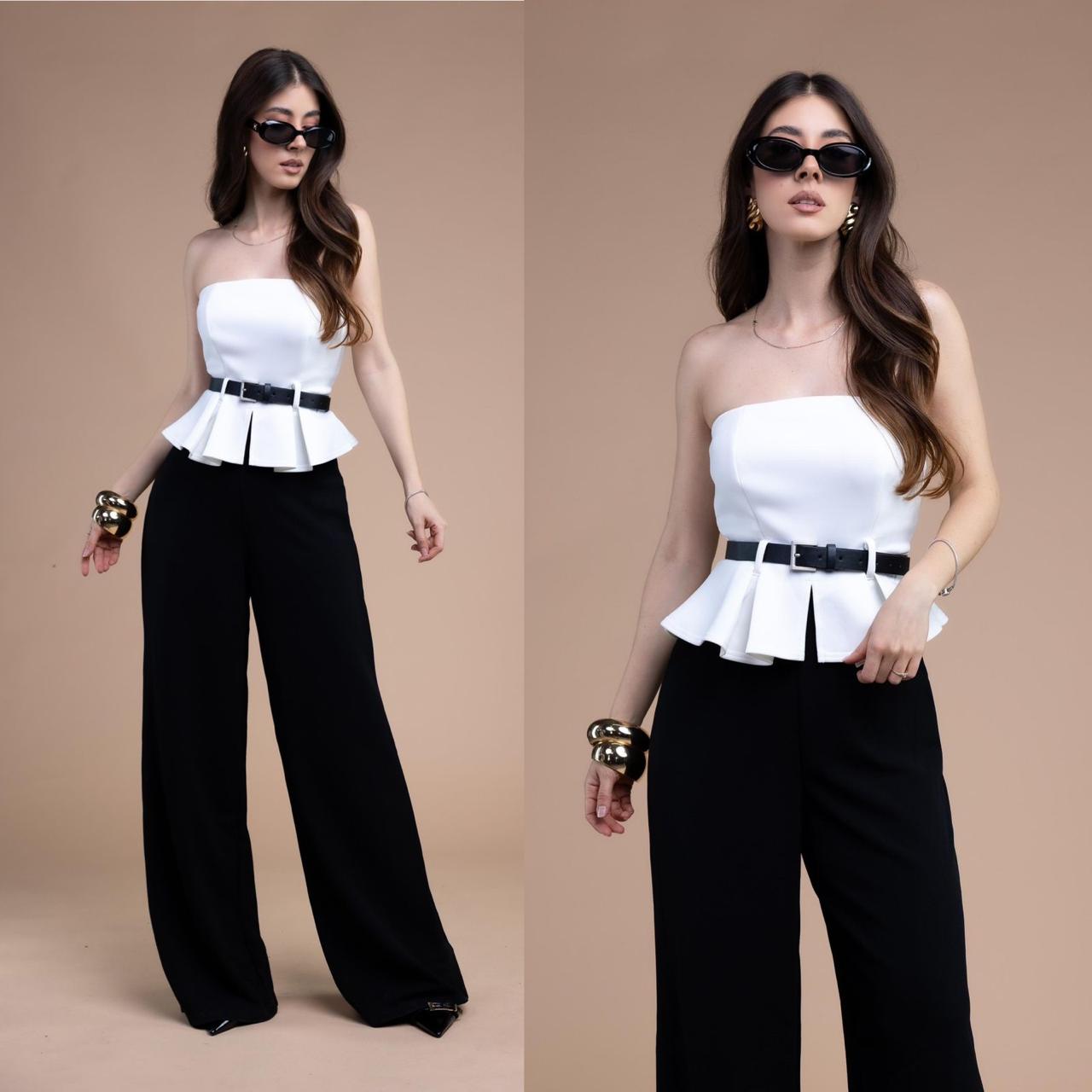 Palazzo Strapless con Cinto