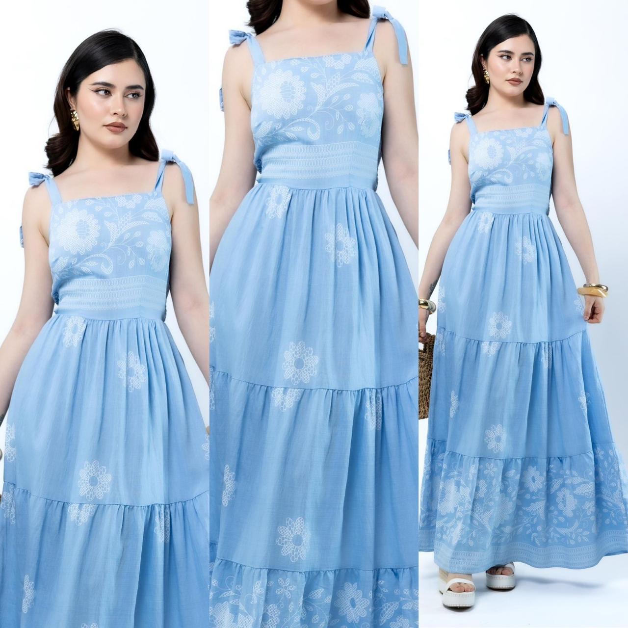 Vestido de tirantes con estampado de verano