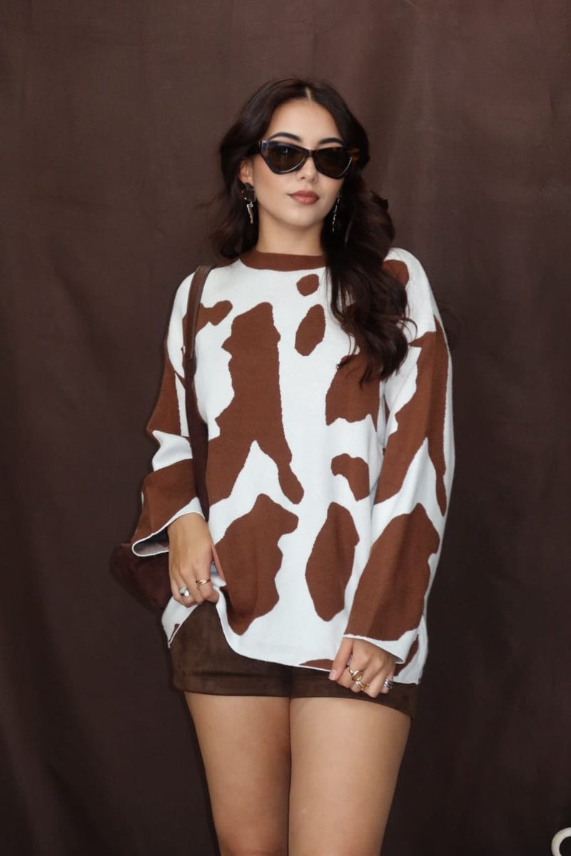 Sweater Tejido Cow Print