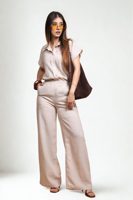 Conjunto de Camisa y Pantalón en Tela Fresca