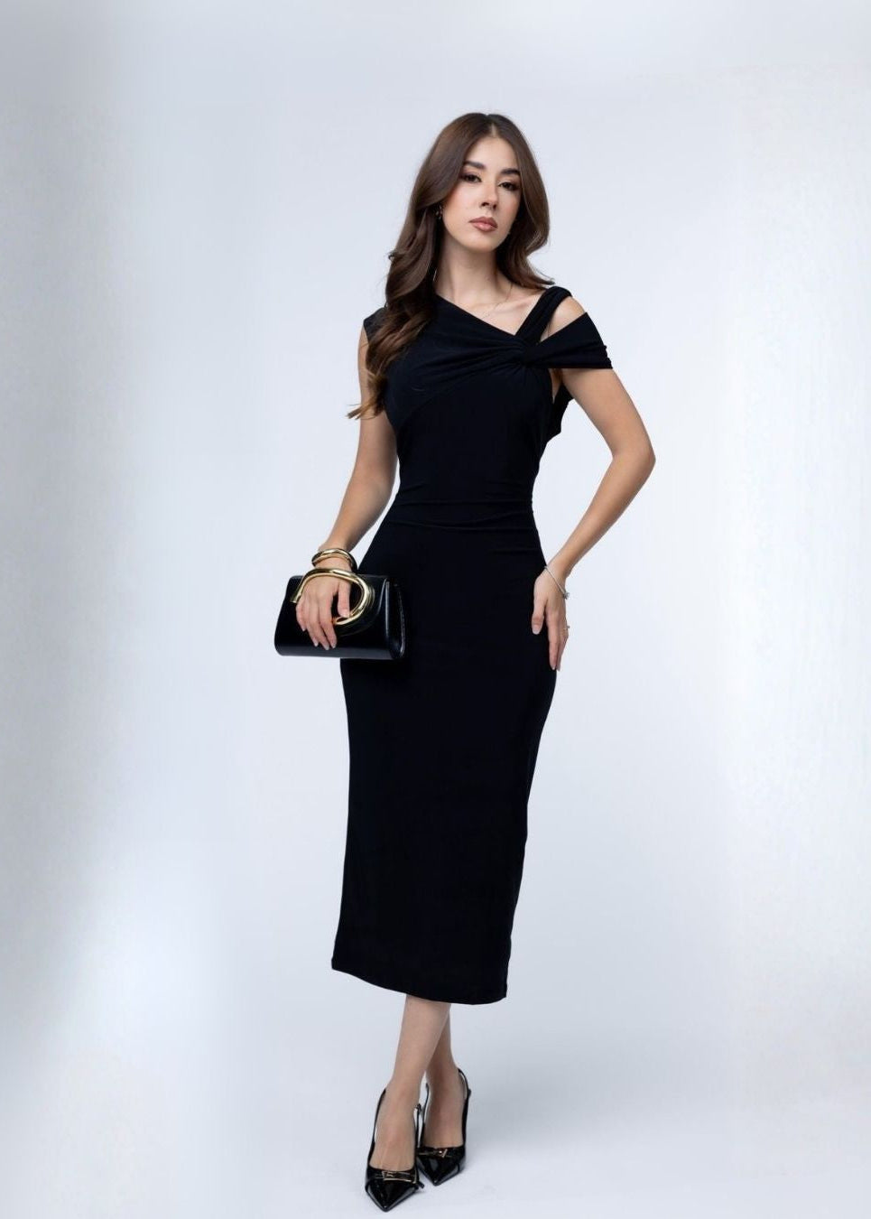 Vestido Ribbed Detalle en Hombro