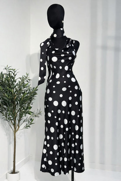 Vestido de Puntos /Satinado