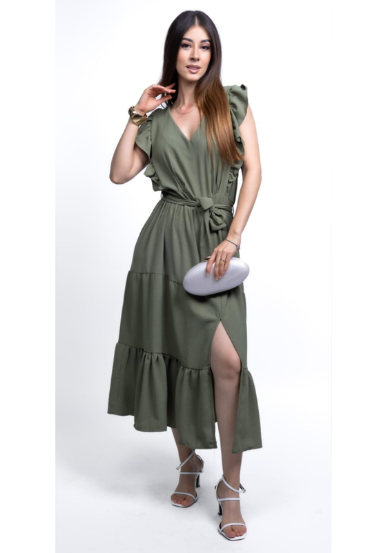 Vestido Midi con Olanes