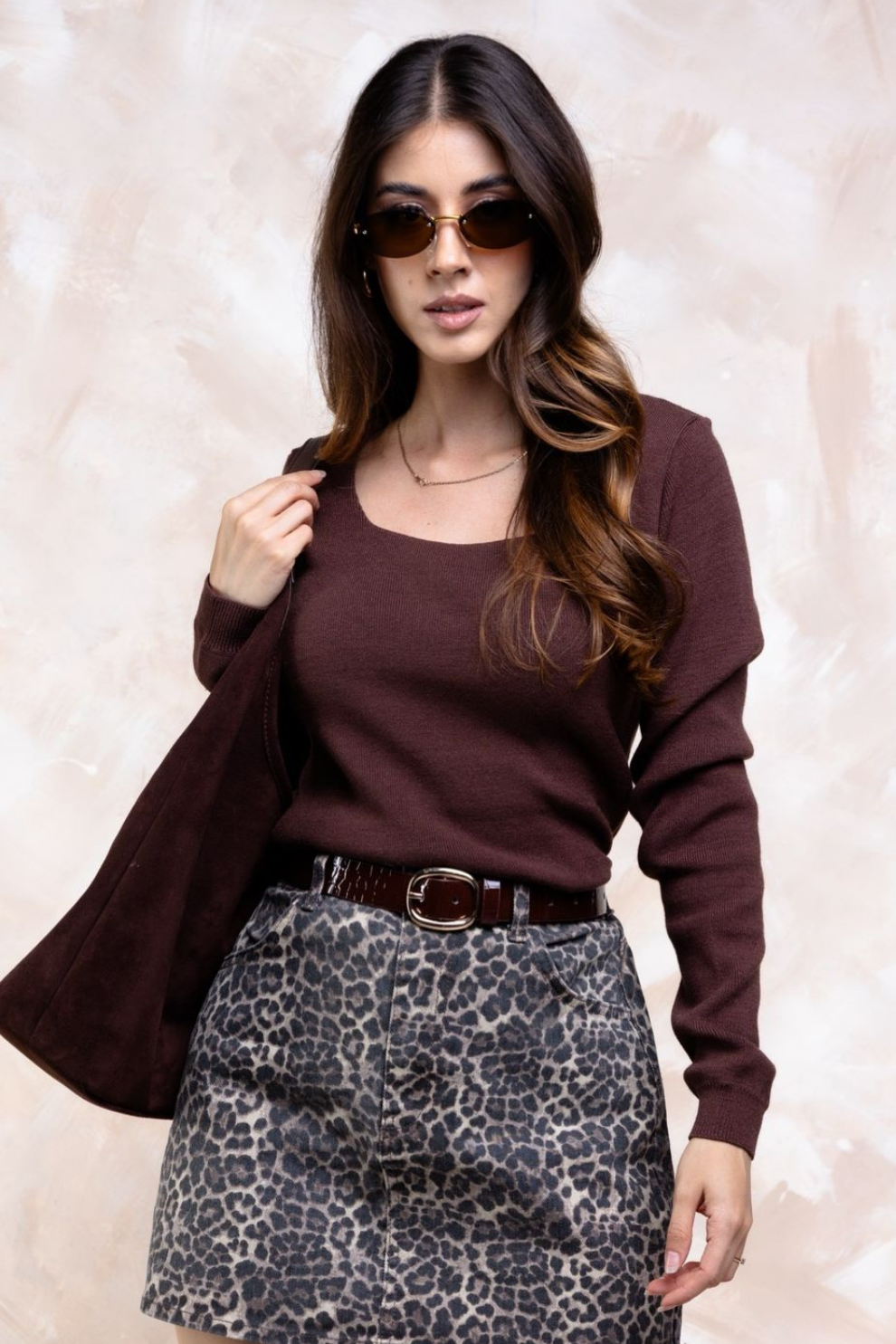 Blusa Cuello Cuadrado en Tejido Suave con Spandex