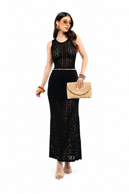 Conjunto Top y Falda de Encaje