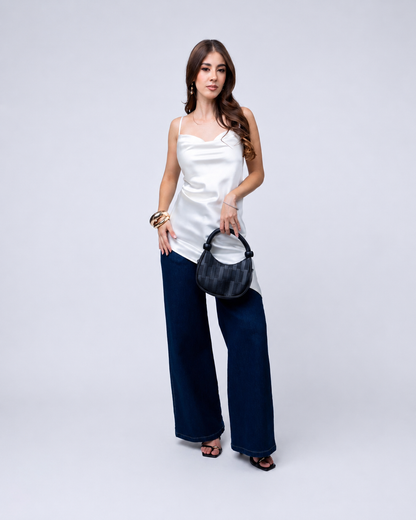 Blusa Satinada Asimétrica Premium