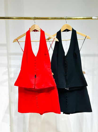 Conjunto Halter Falda Short