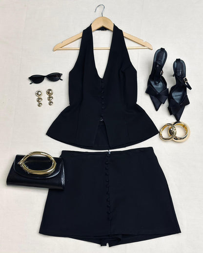 Conjunto Halter Falda Short