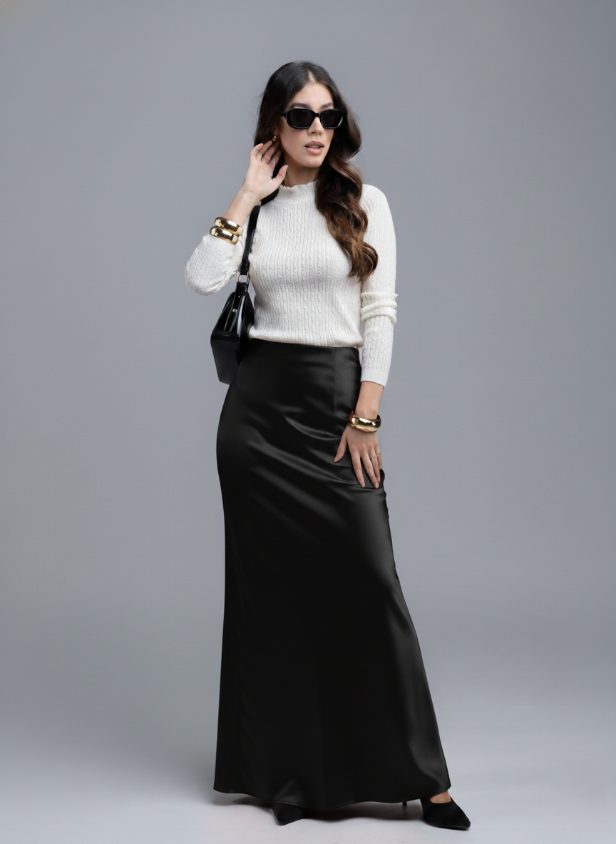 Falda Larga Satinada