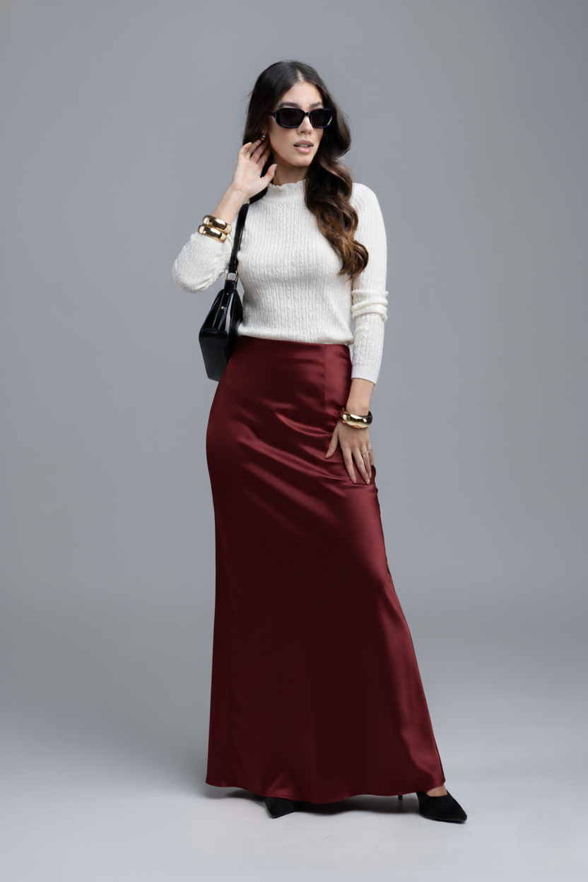 Falda Larga Satinada