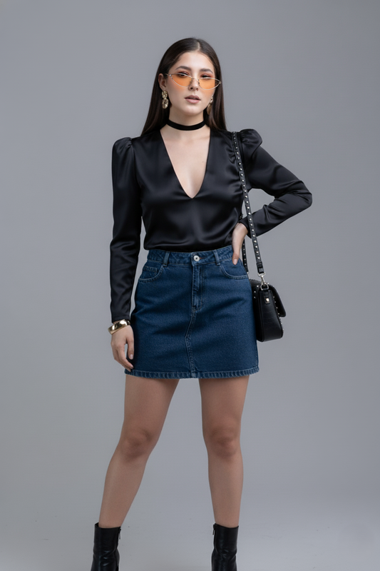 Short-falda de mezclilla