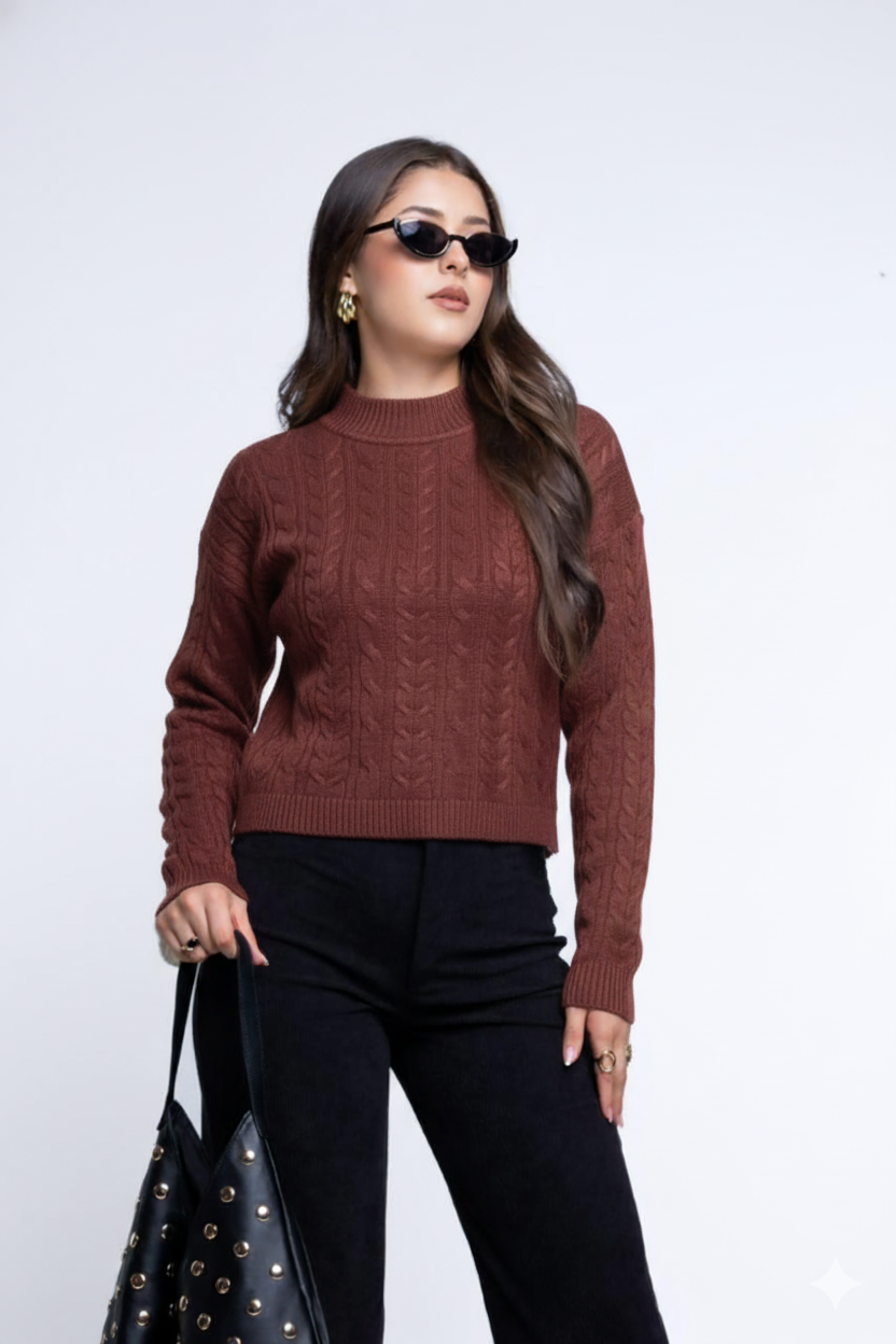 Suéter de punto tejido elegante