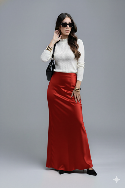 Falda Larga Satinada