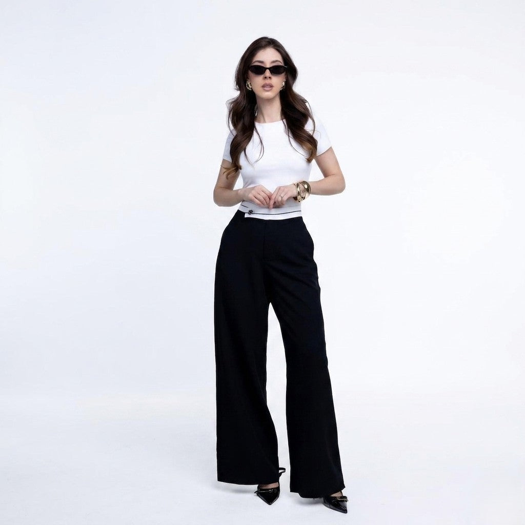 Pantalón Vestir Pretina Combinada