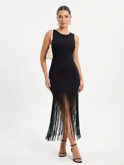 Vestido Largo Flecos