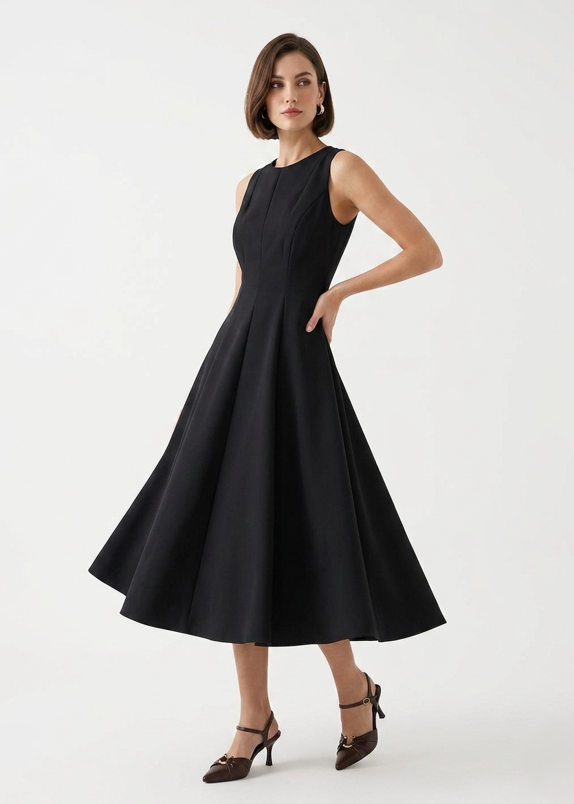 Vestido Midi con Vuelo