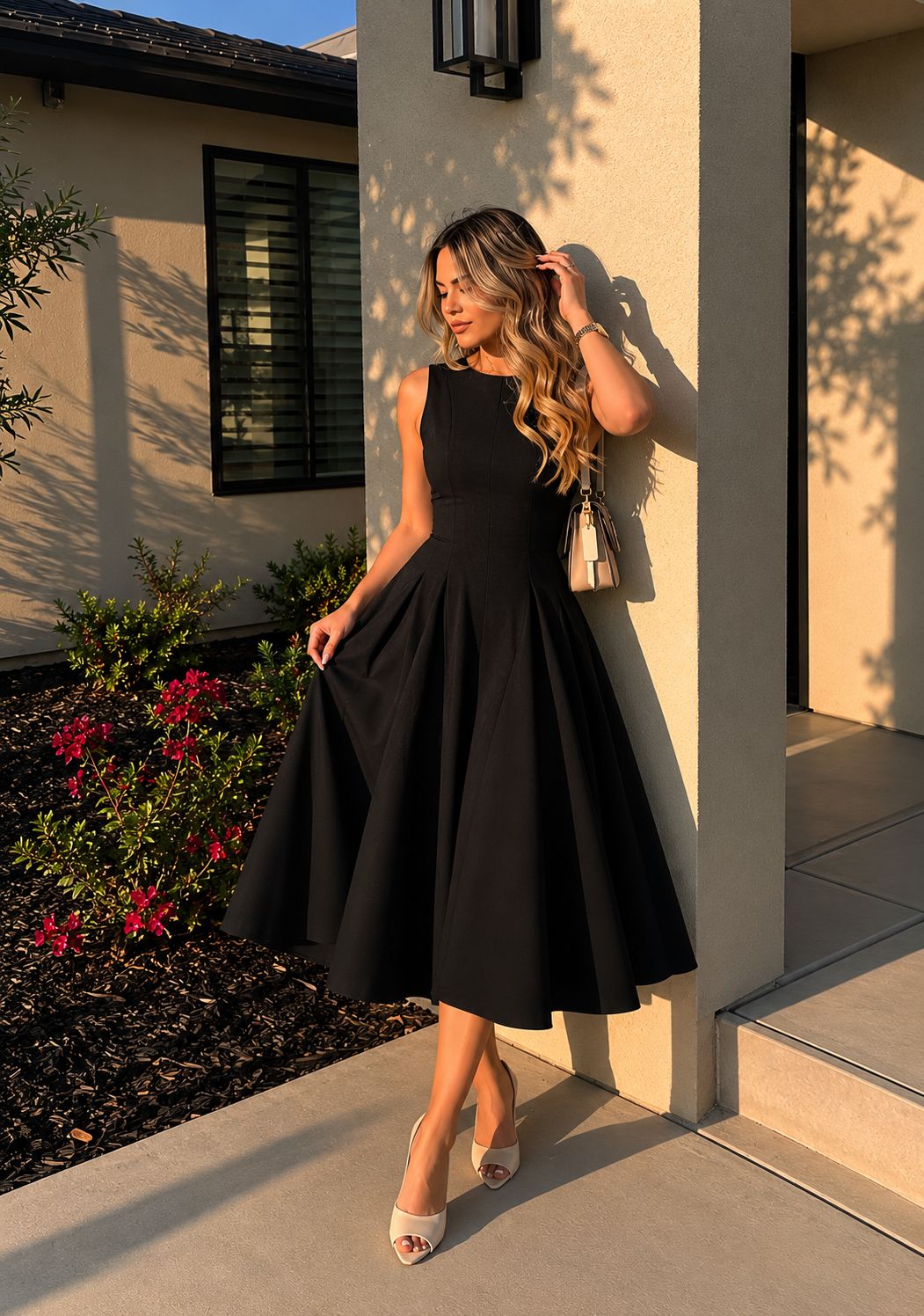 Vestido Midi con Vuelo