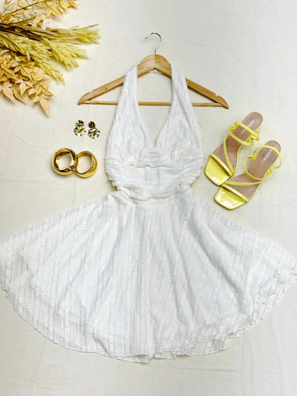 Vestido encaje con escote