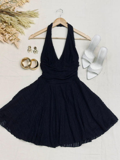 Vestido encaje con escote