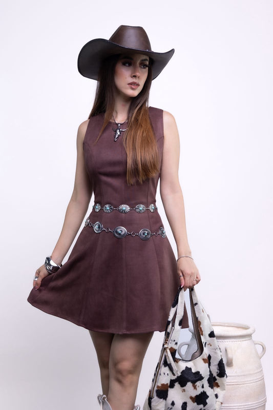 Vestido de gamuza