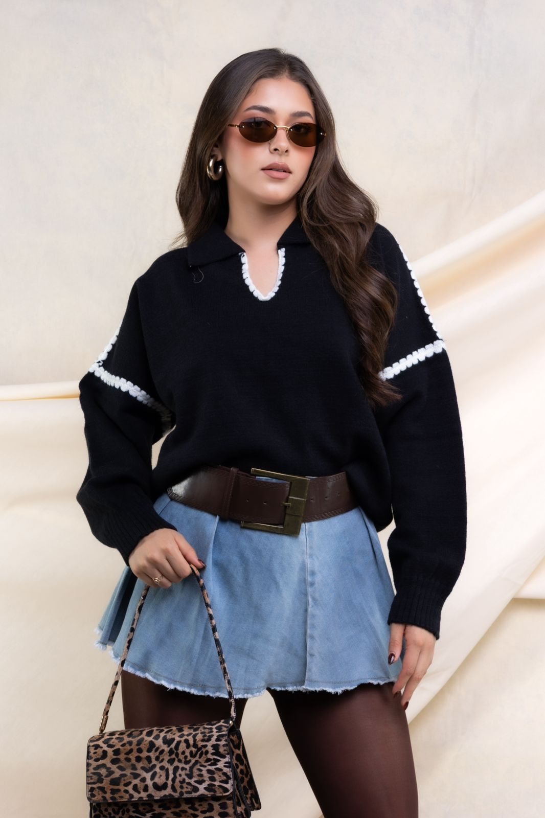 Suéter Tejido con Cuello Polo