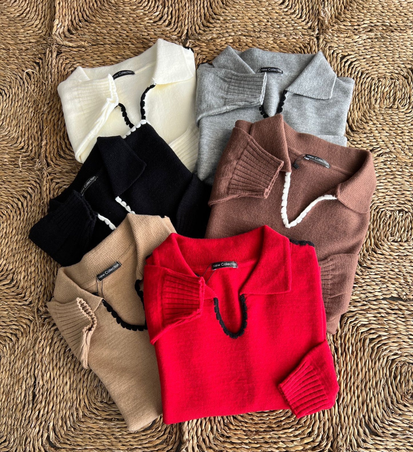 Suéter Tejido con Cuello Polo