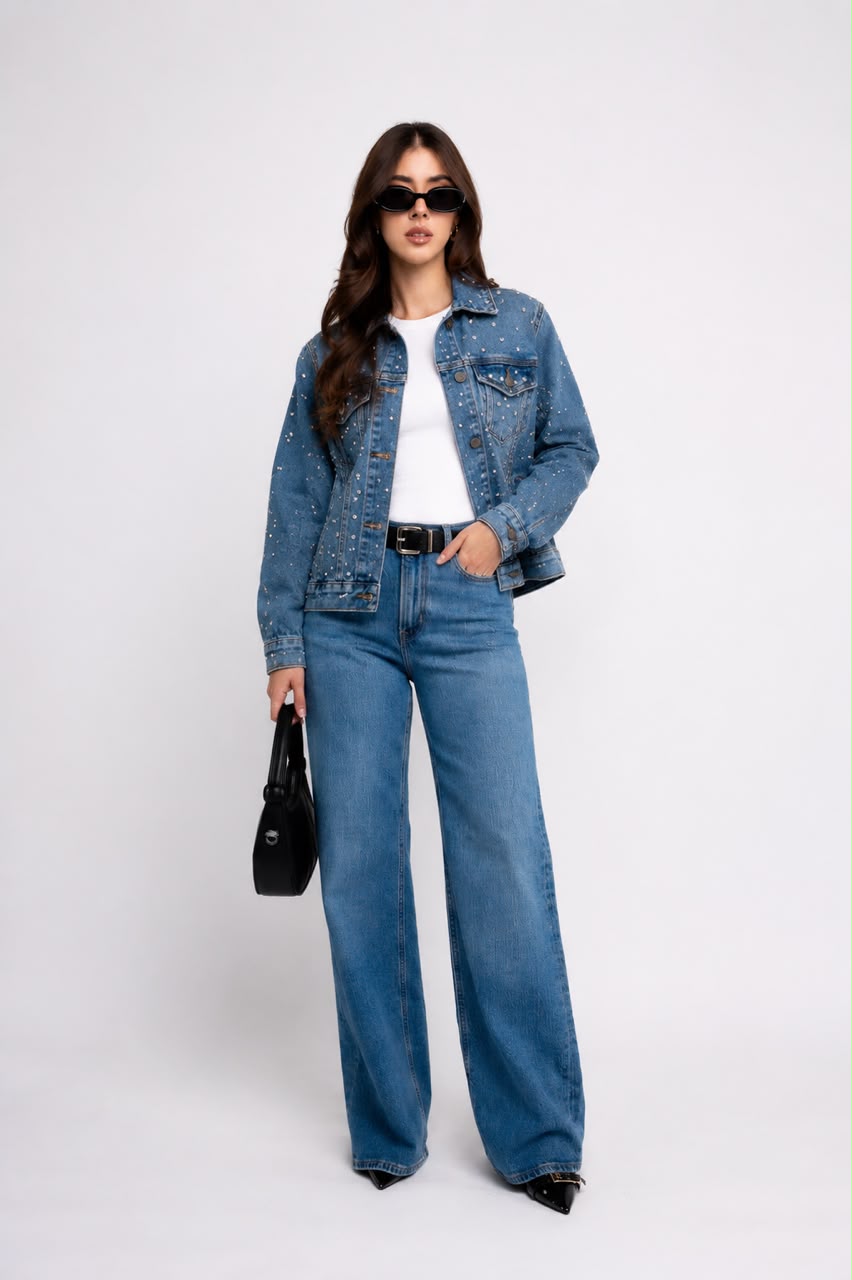 Chamarra Denim Premium con Pedrería