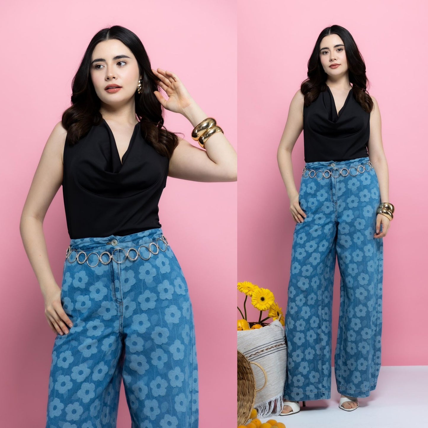 Blusa Satinada de Cuello Drapeado con Espalda Descubierta