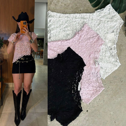 Blusa Asimétrica Encaje
