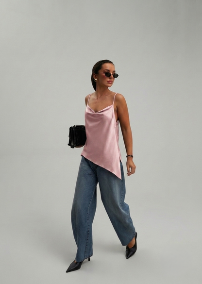Blusa Asimétrica Satinada
