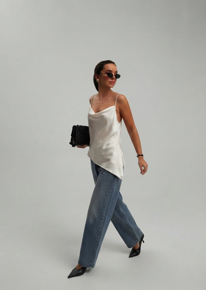 Blusa Asimétrica Satinada