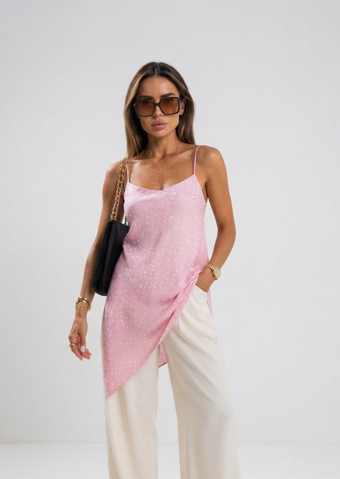 Blusa Asimétrica Lunares