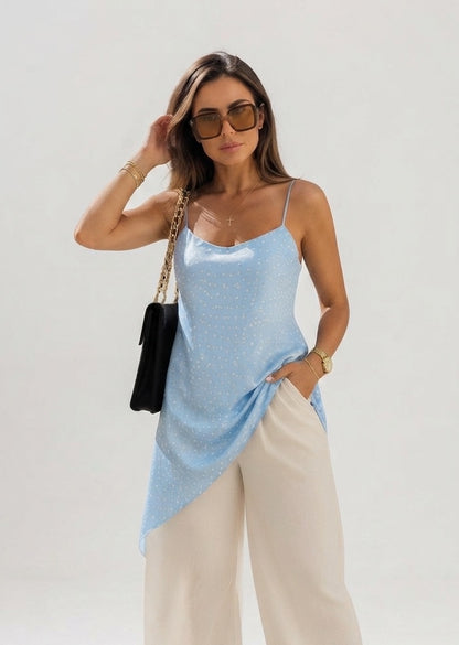 Blusa Asimétrica Lunares