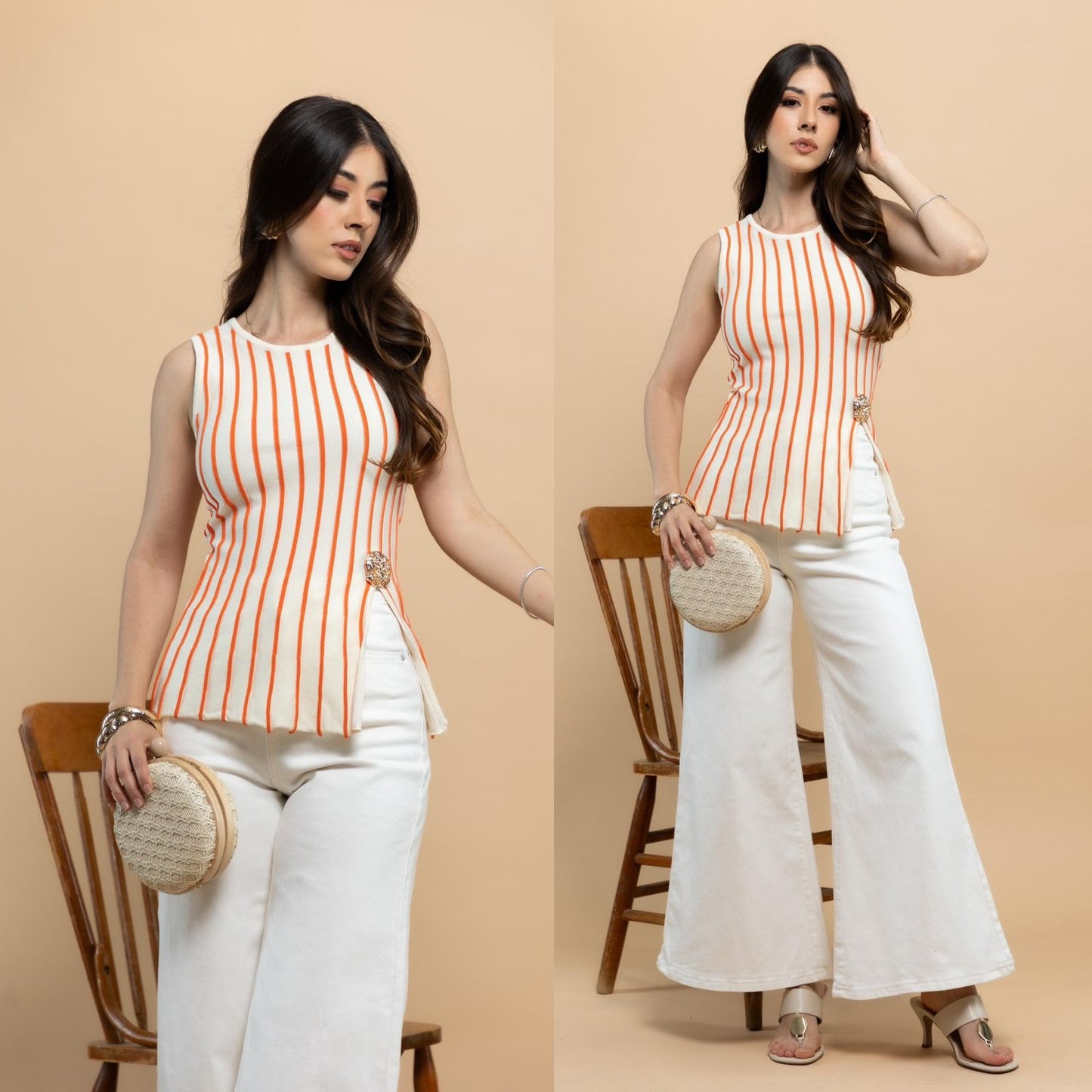 Blusa a rayas sin mangas