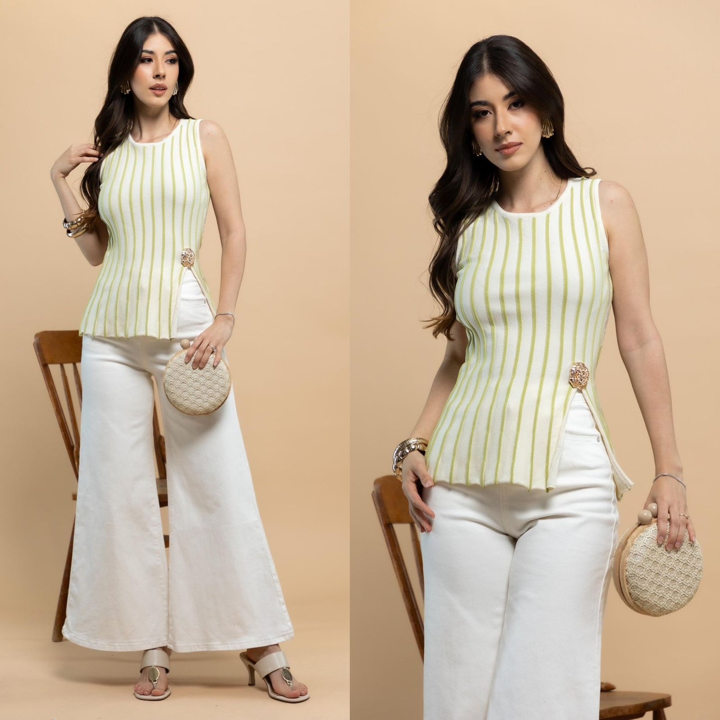 Blusa a rayas sin mangas