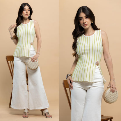 Blusa a rayas sin mangas