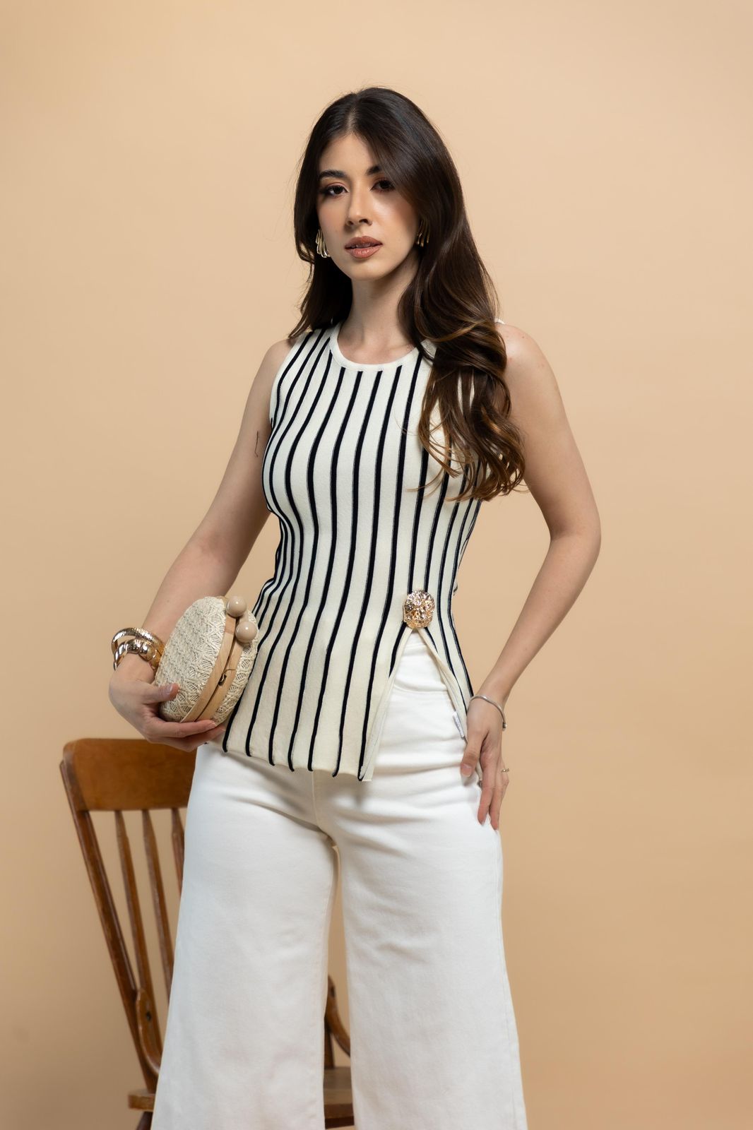Blusa a rayas sin mangas