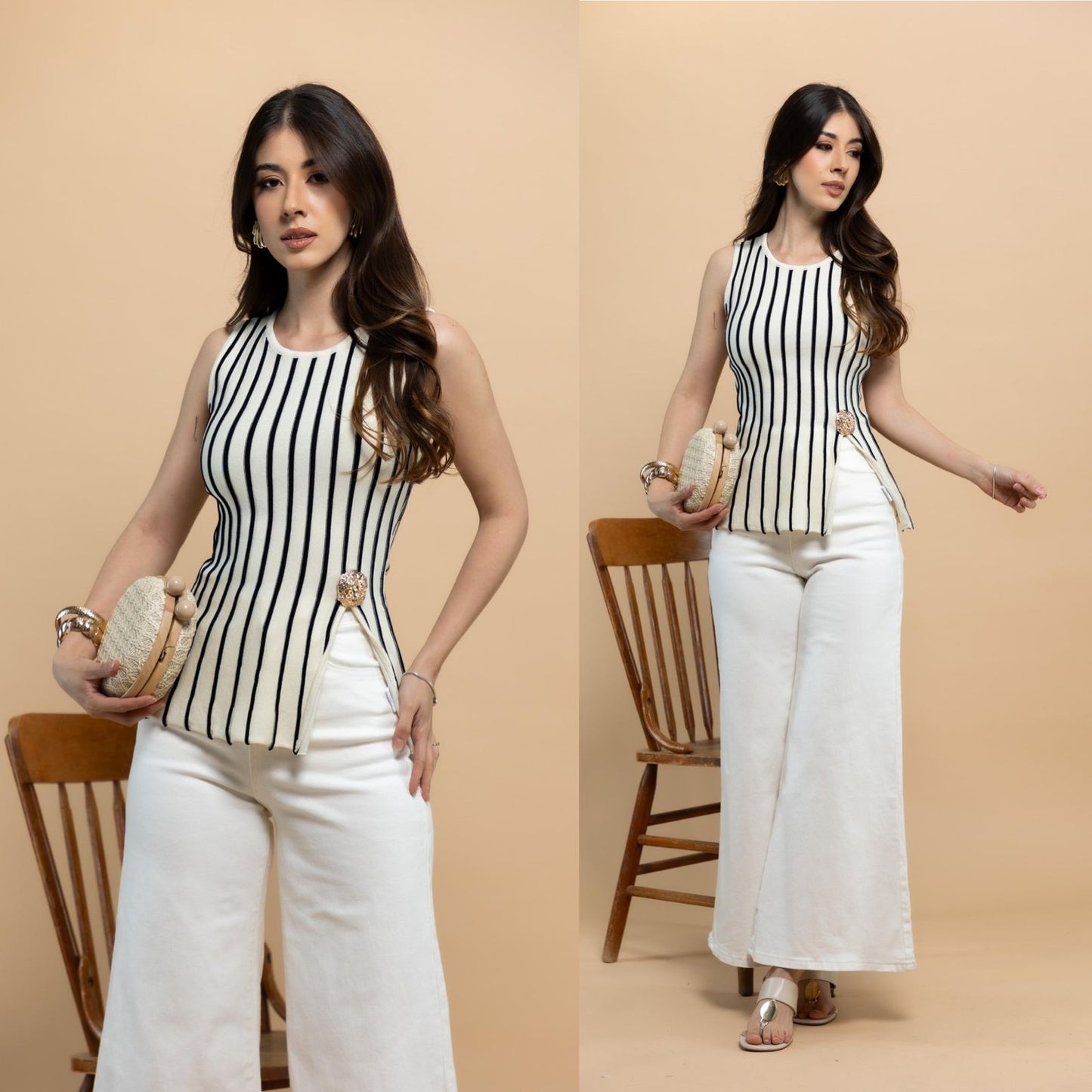 Blusa a rayas sin mangas