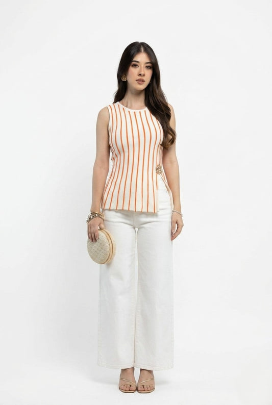 Blusa a rayas sin mangas